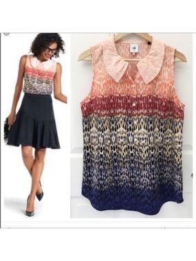 CAbi Love sleeveless blouse with Peter Pan collar Size Small